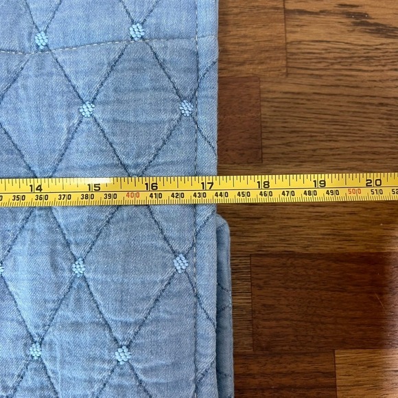 J Mclaughlin Nessa Handbag‎ One Size NWT $248 Blue Quilted Tote Cotton Purse - Picture 11 of 13